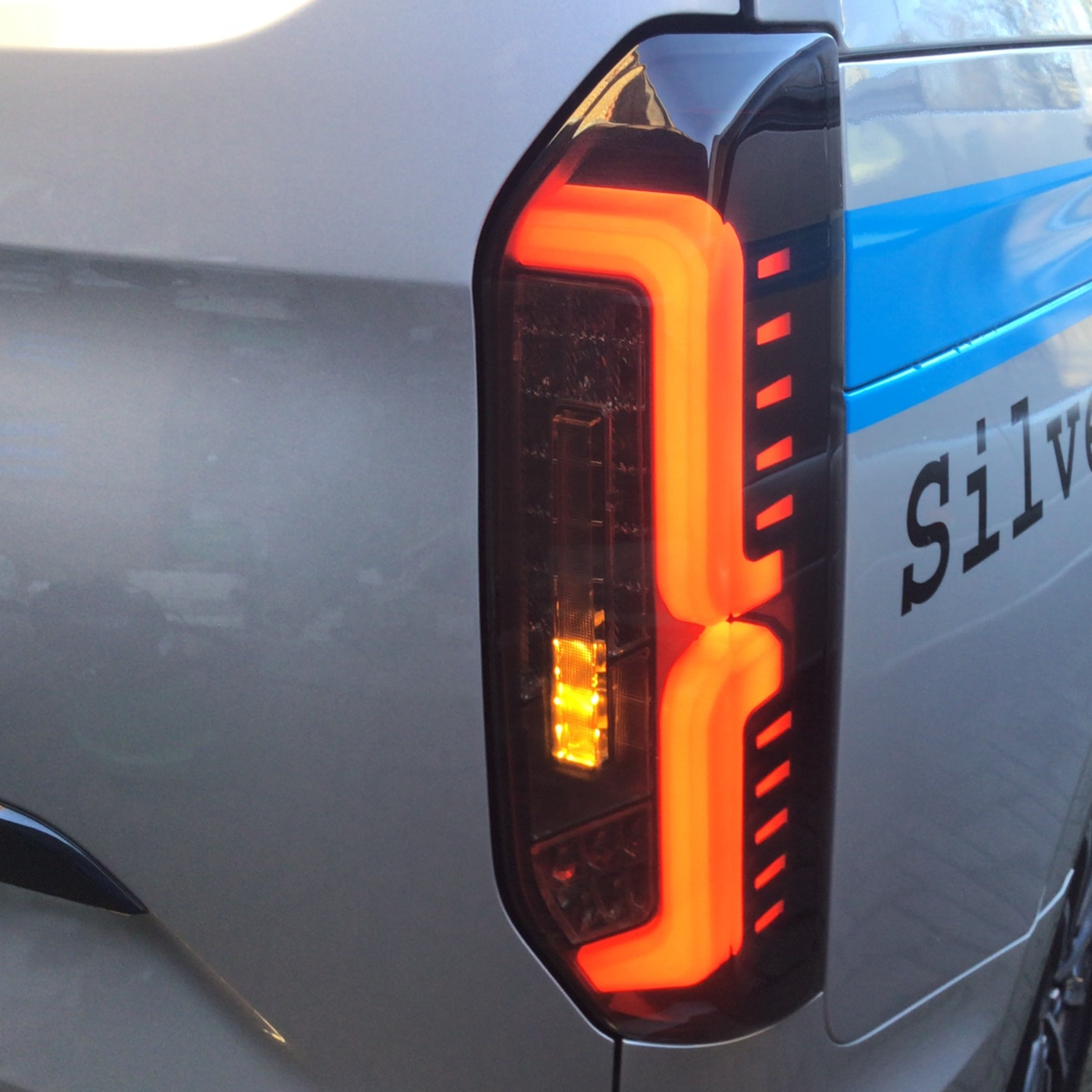 For New Ford Transit Custom 2024-2026 Full LED Rear Lights | Smoked Tail Light Upgrade
