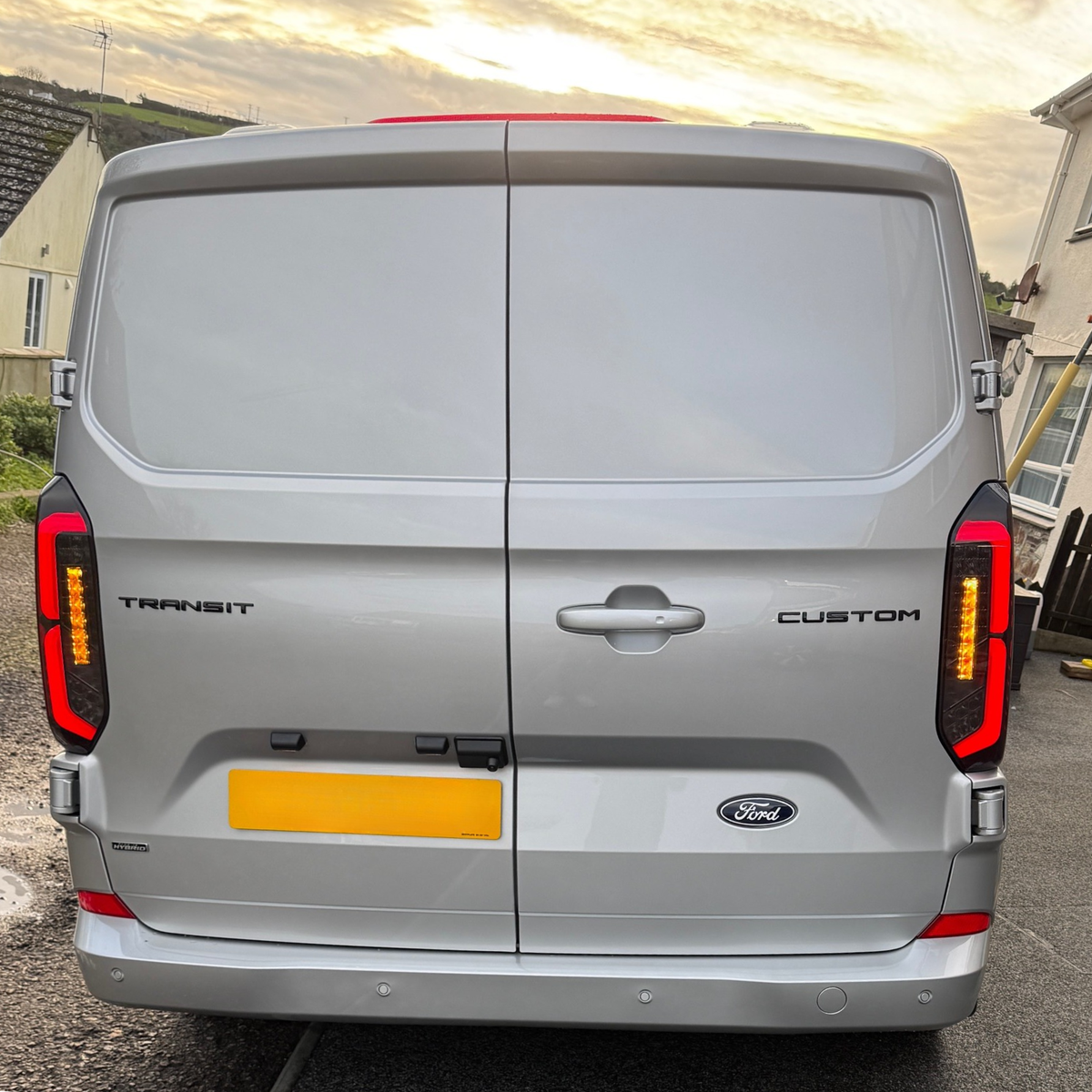For New Ford Transit Custom 2024-2026 Full LED Rear Lights | Smoked Tail Light Upgrade