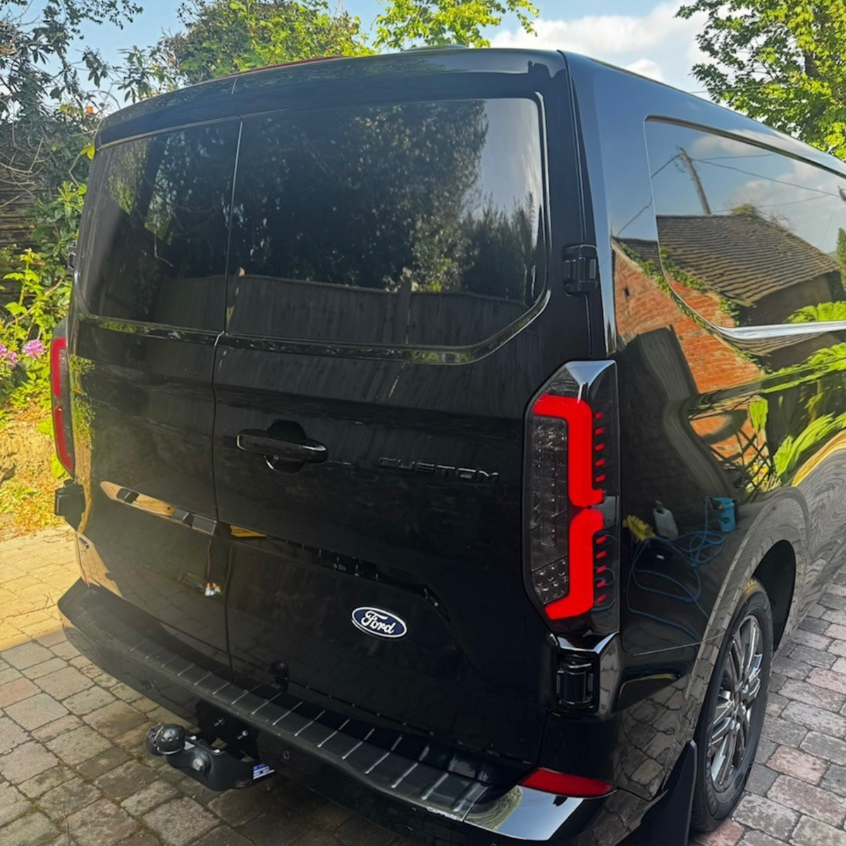For New Ford Transit Custom 2024-2026 Full LED Rear Lights | Smoked Tail Light Upgrade