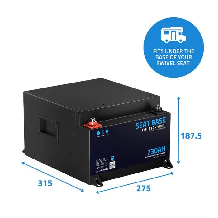 Fogstar Drift Seat Base 12V 230AH Heated Lithium LiFePO4 Leisure Battery With Bluetooth