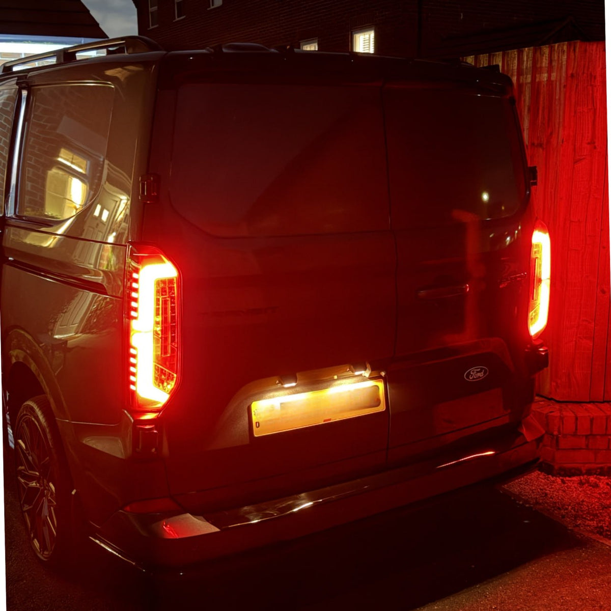 For New Ford Transit Custom 2024-2026 Full LED Rear Lights | Smoked Tail Light Upgrade
