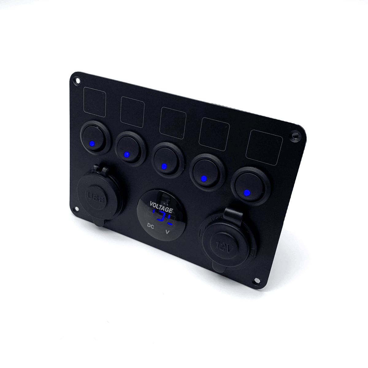 12V Camper Van 5 Way Switched Dual USB/12V Port Control Panel