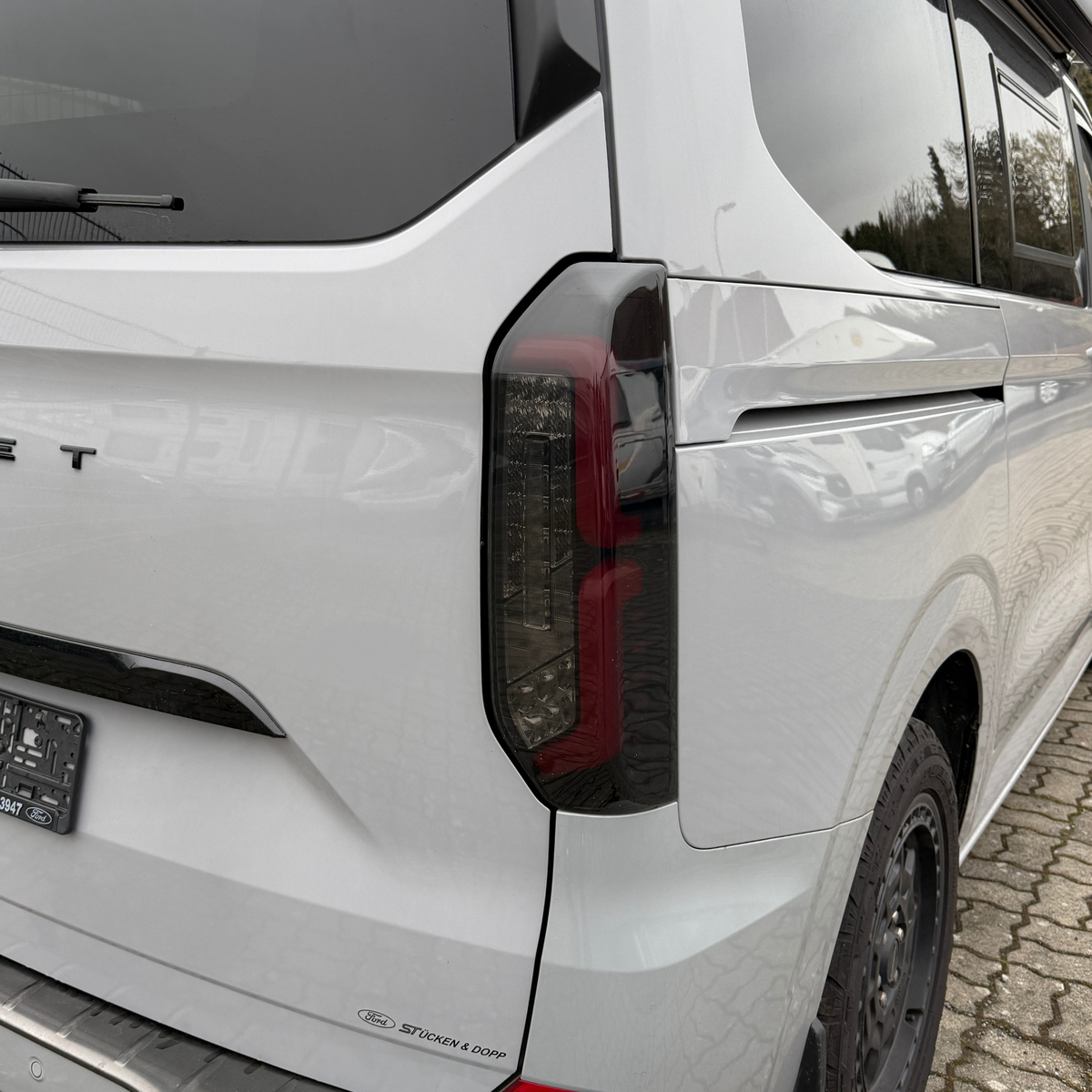 For New Ford Transit Custom 2024-2026 Full LED Rear Lights | Smoked Tail Light Upgrade
