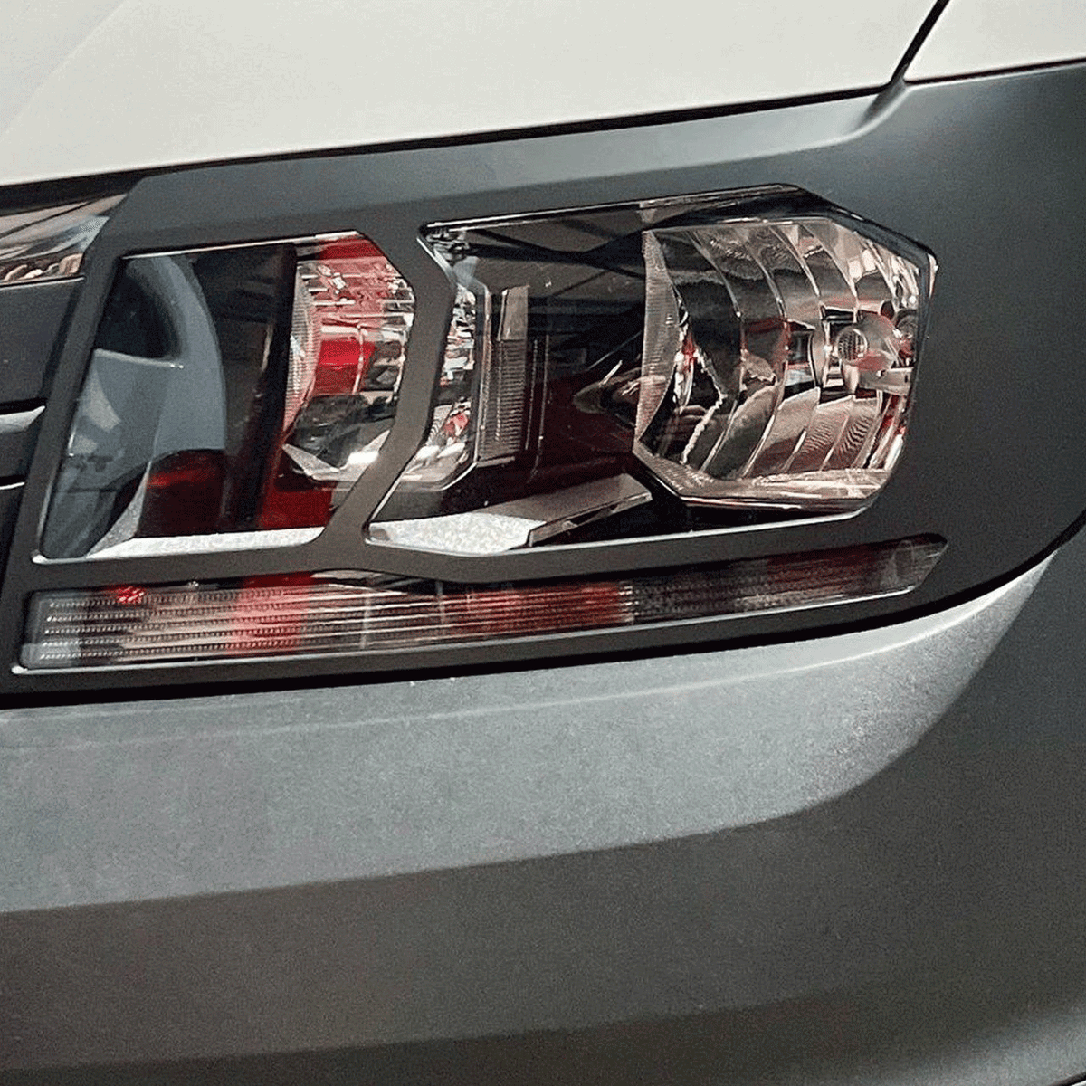 VW Crafter Headlight Guards Hammerite Ultimate Matte Black (2018-2025) | Front Headlight Protectors