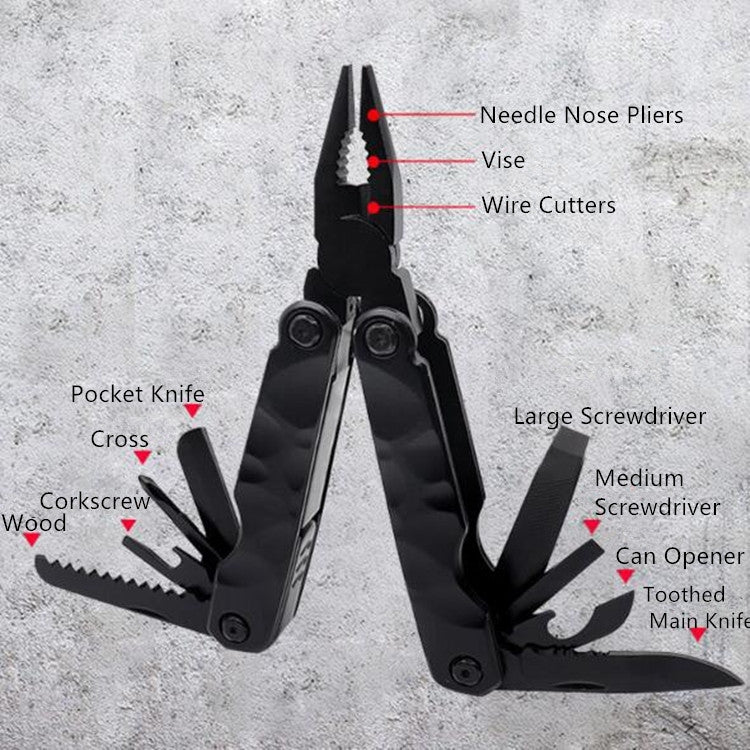 15 in 1 Outdoor Camping Survival Tool, Foldable Multifunctional Pocket Plier