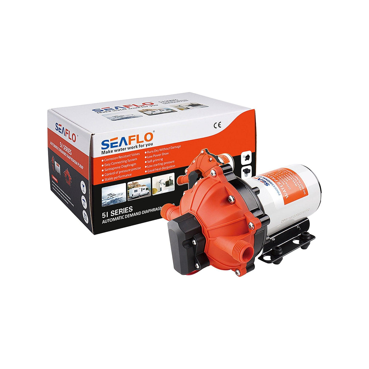 SEAFLO 12V 4.0GPM 60PSI Water Pressure Pump 51 Series Marine RV